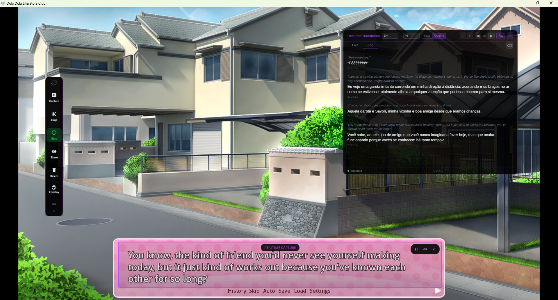 Lexa Translator translating game dialogue text from Japanese to English